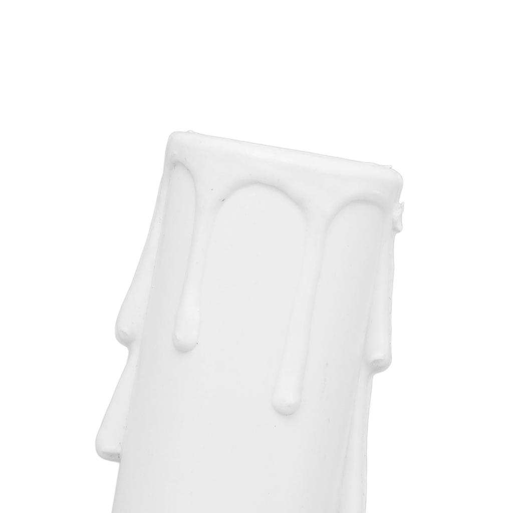 20 Pieces E12 Candle Covers Sleeves, Simulation Wax Drop Design, Heat Resistant Flame Retardant ABS Material, with Replacement Lids for Appl