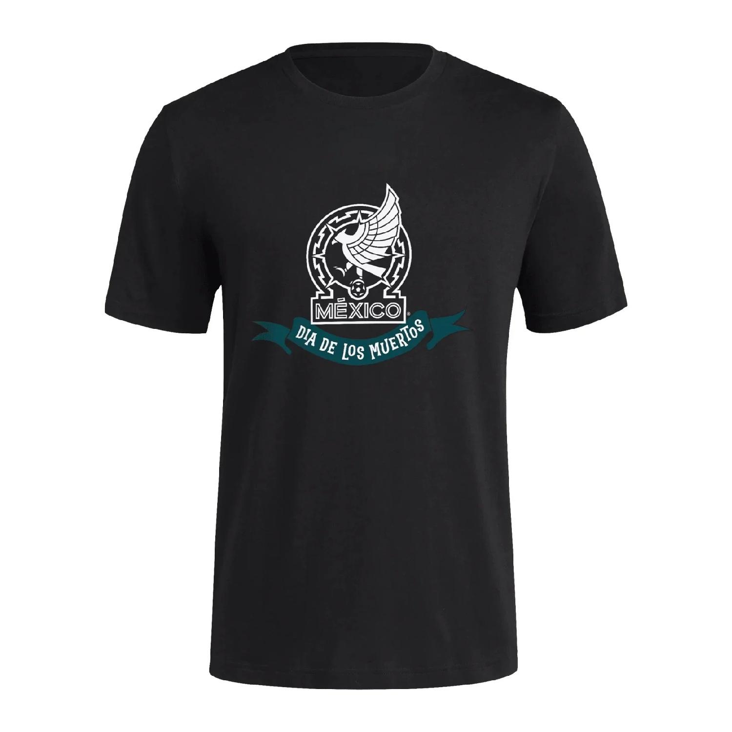 

2026 Hot Sales Mexico Cotton T-shirt Men s and Women s New Summer Cotton Clothing Harajuku Fashion Round Neck Short Sleeve Top S чёрный