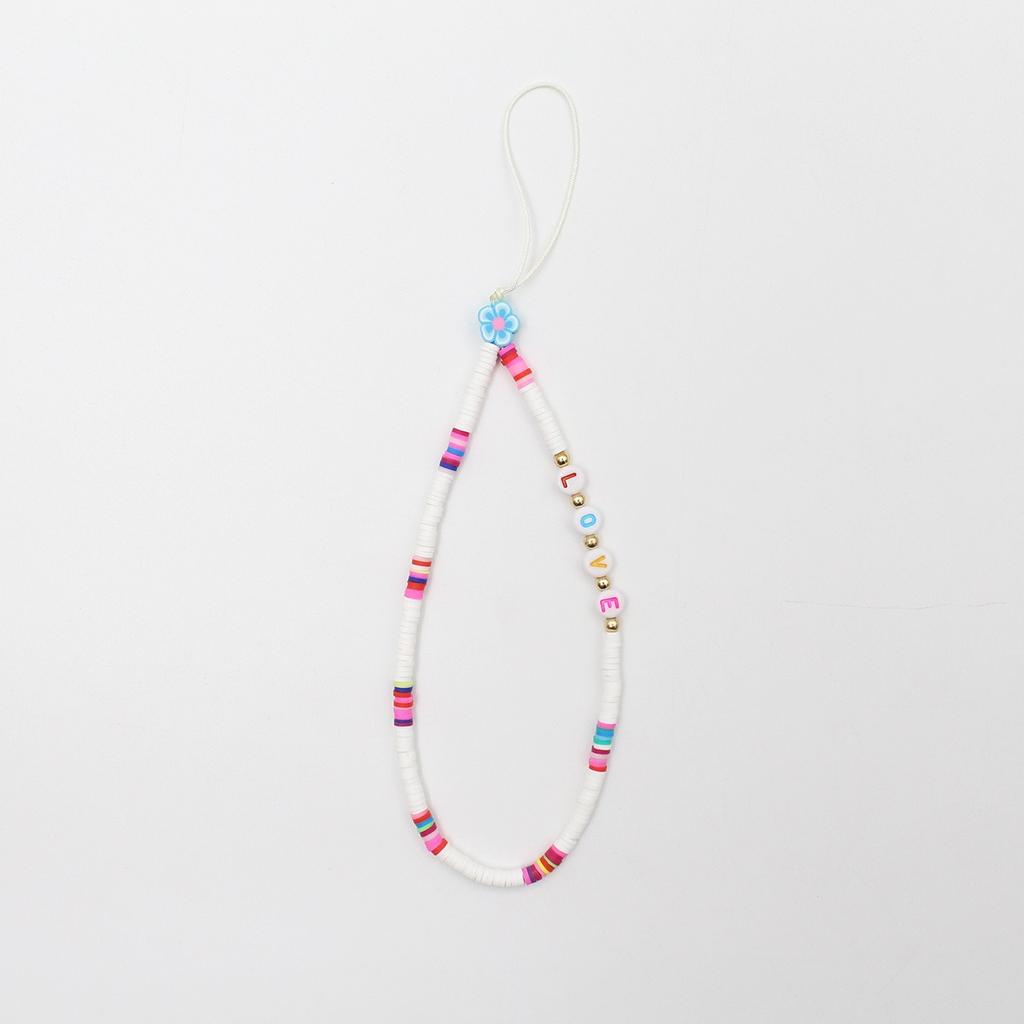 Mobile Phone Chain Beaded Colorful Cartoon Fruit Smiling Face Soft Pottery Letter Beaded To Prevent Mobile Phone from Hanging Chain.
