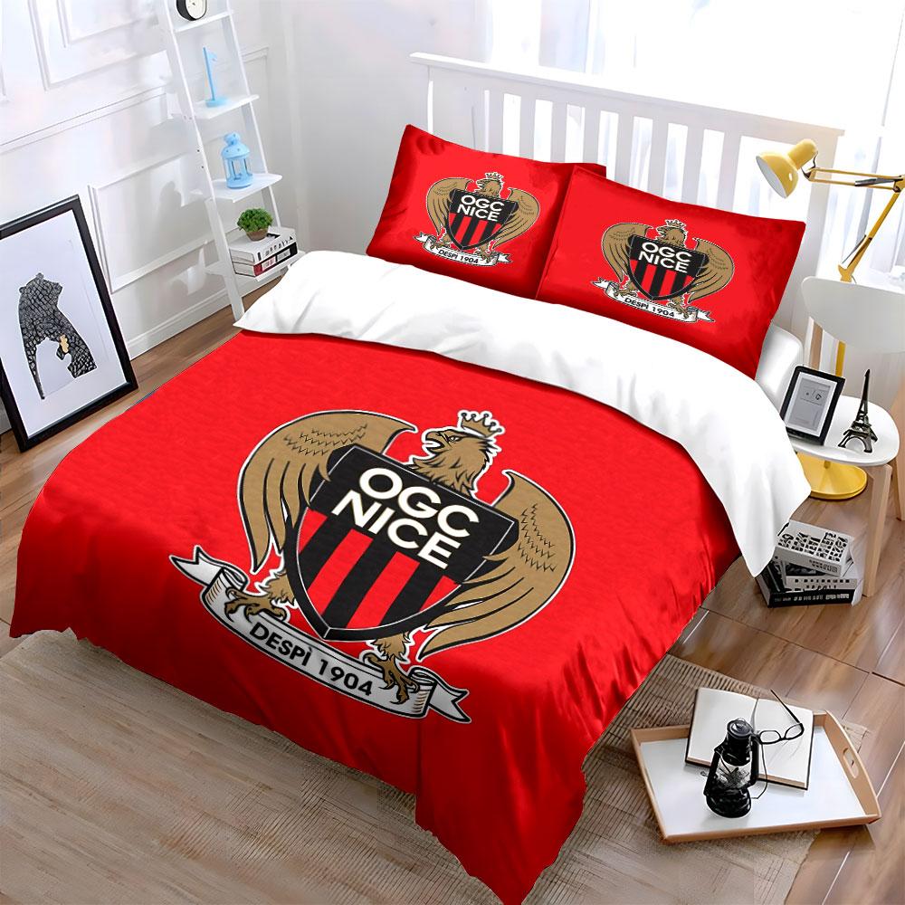 OGC Nice Logo Bedding Set Bedding Duvet Cover Set Duvet Cover Pillowcases (1 * Duvet Cover 2 * Pillowcases, without duvet insert)