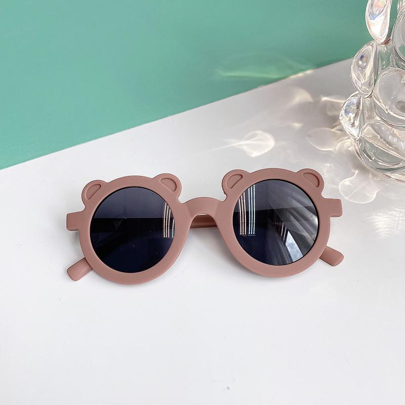 Boy Girl Cute Cartoon Bear Shape Fashion Round Sunglasses Children Vintage Sunglasses UV Protection Classic Kids Eyewear