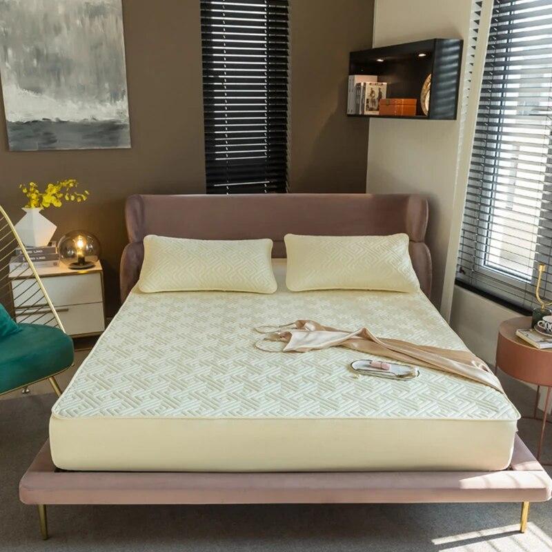 1 Piece Of High-grade Pure Cotton Quilted Bed Sheet, Warm Antibacterial And Anti-mite Bed Sheet Mattress Cover.