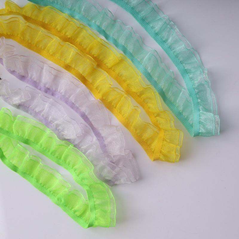 Elastic Snow Yarn Fungus Lace, Width 2cm Headband DIY Lace Decorative Cuffs Dream Pleated Baby Clothes Handmade Accessories