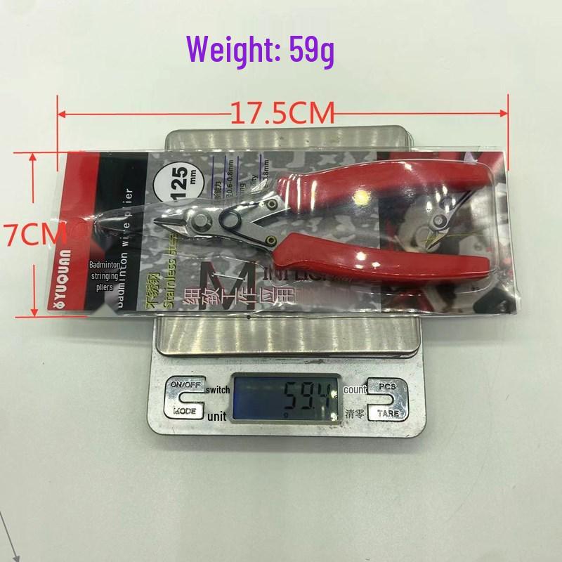 Feather Fist Sports Badminton Stringing Machine Tools: Angled & Line Cutting Pliers, Red.