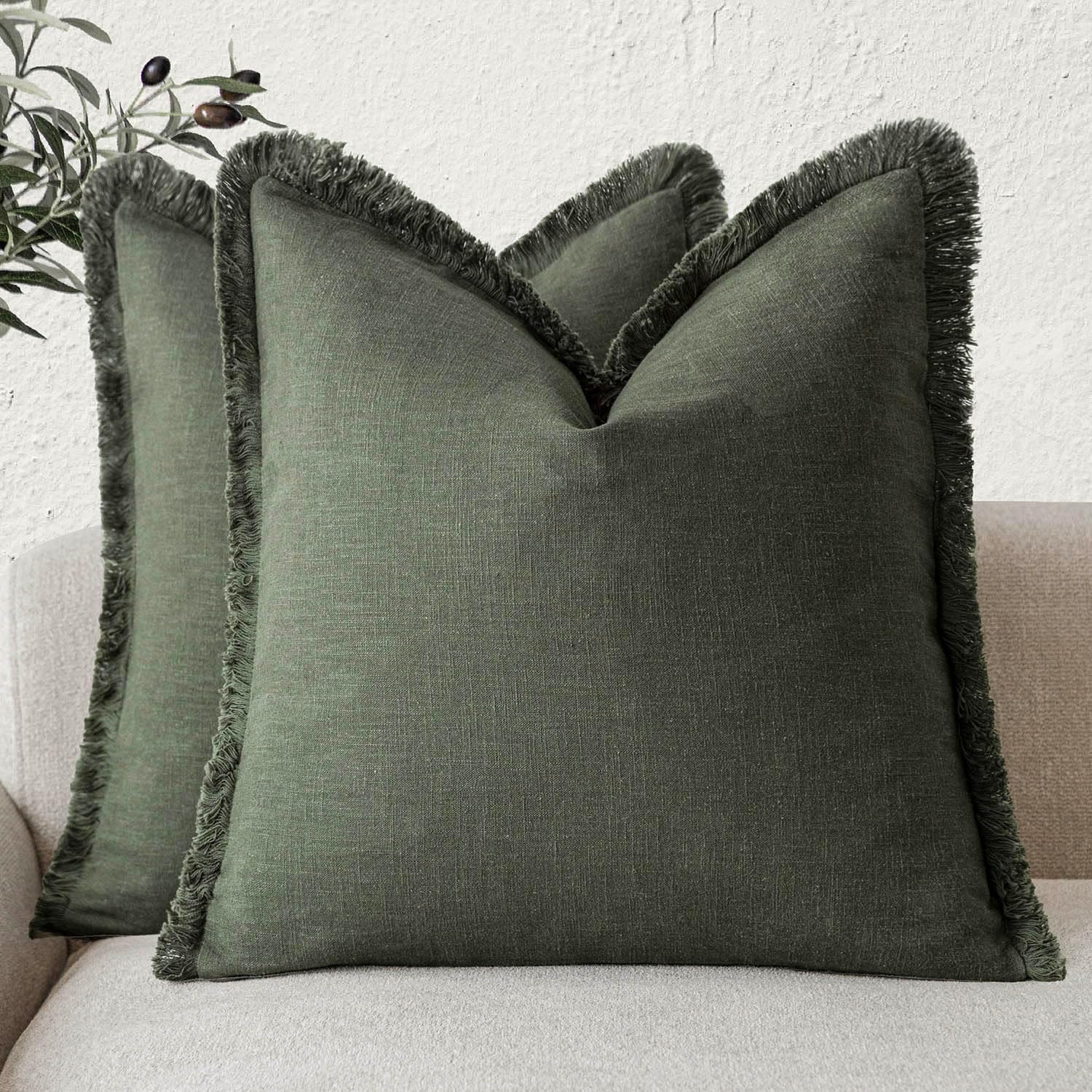 Decoratieve Linnen Franje Kussensloop Boheemse Boerderij Kussenhoes met Franje Woonkamer Bank Bed Stoel 45X45Cm Bruin 45x45cm