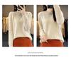 Women's Round Neck Solid Jacquard Wool Pullover Sweater - Autumn/Winter Casual Knitted Top
