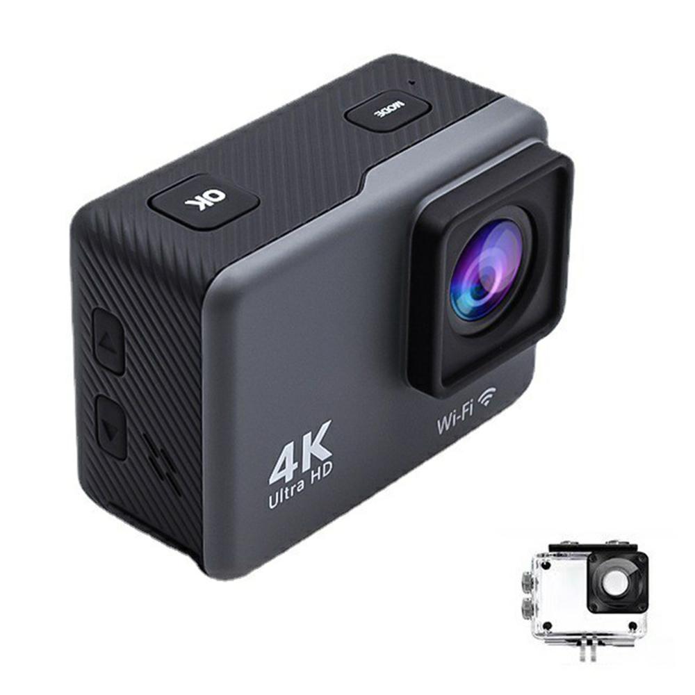 

F300AB-R 2 Inch 4K WiFi Action Camera with HD Touch Screen 30m Underwater Camera with Waterproof Case Grey