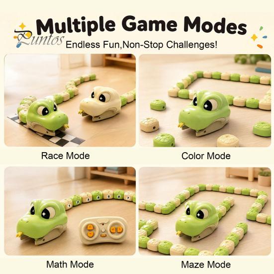 Magnetic Snake Toy 1/2 Sets Remote Control Toy, 2 Players Competitive Eating Itself Parent-Child Interactive for Toddlers Boys Girls Electronic