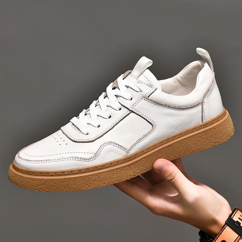 Men Genuine Leather Oxfords Shoes Luxury Brand Italian Style Male Footwear Shoes for Men Flat Lace-Up Shoes Man Big Size
