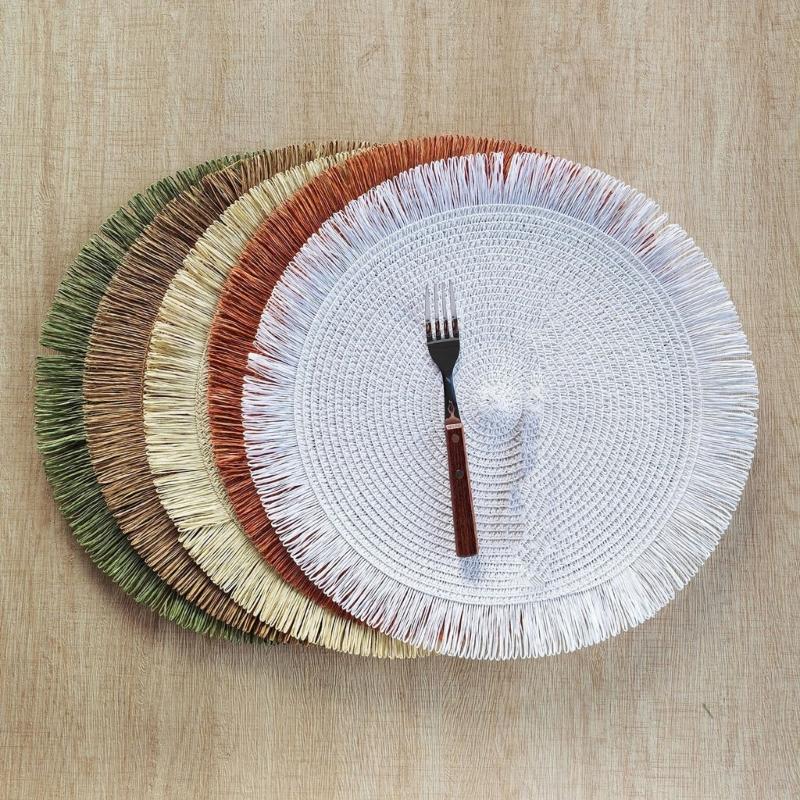 Safe Round Paper Placemat With Pattern For Indoor And Outdoor Use Round Place Mats