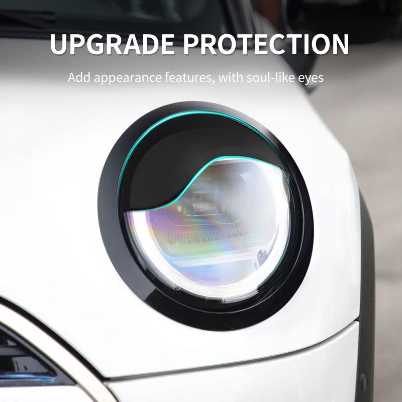 ABS Glossy And Matt Black Color Angry Eyelid For Mini Cooper F65 F66 Headlight Double Eyelid Exterior Decorative Car Accessories
