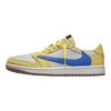 Travis Scott x Air Jordan 1 Cârlig Roz Piersică, Cutie Pantofi Baschet Vintage High Top Unisex Auriu Negru DZ4137-700(Echipa1868-  )
