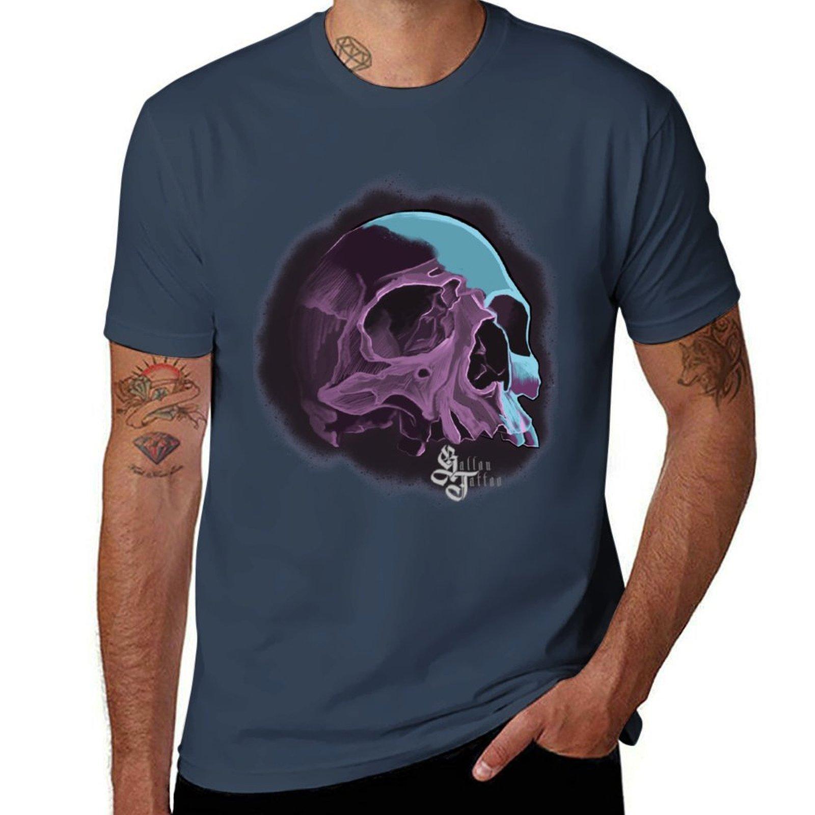 Twotone Skull Tshirt Casual Daily Outfit Tshirt S