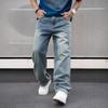 Jeans a gamba larga vecchi azzurro chiaro ciondolo pigro da uomo versatili da strada denim pantaloni larghi
