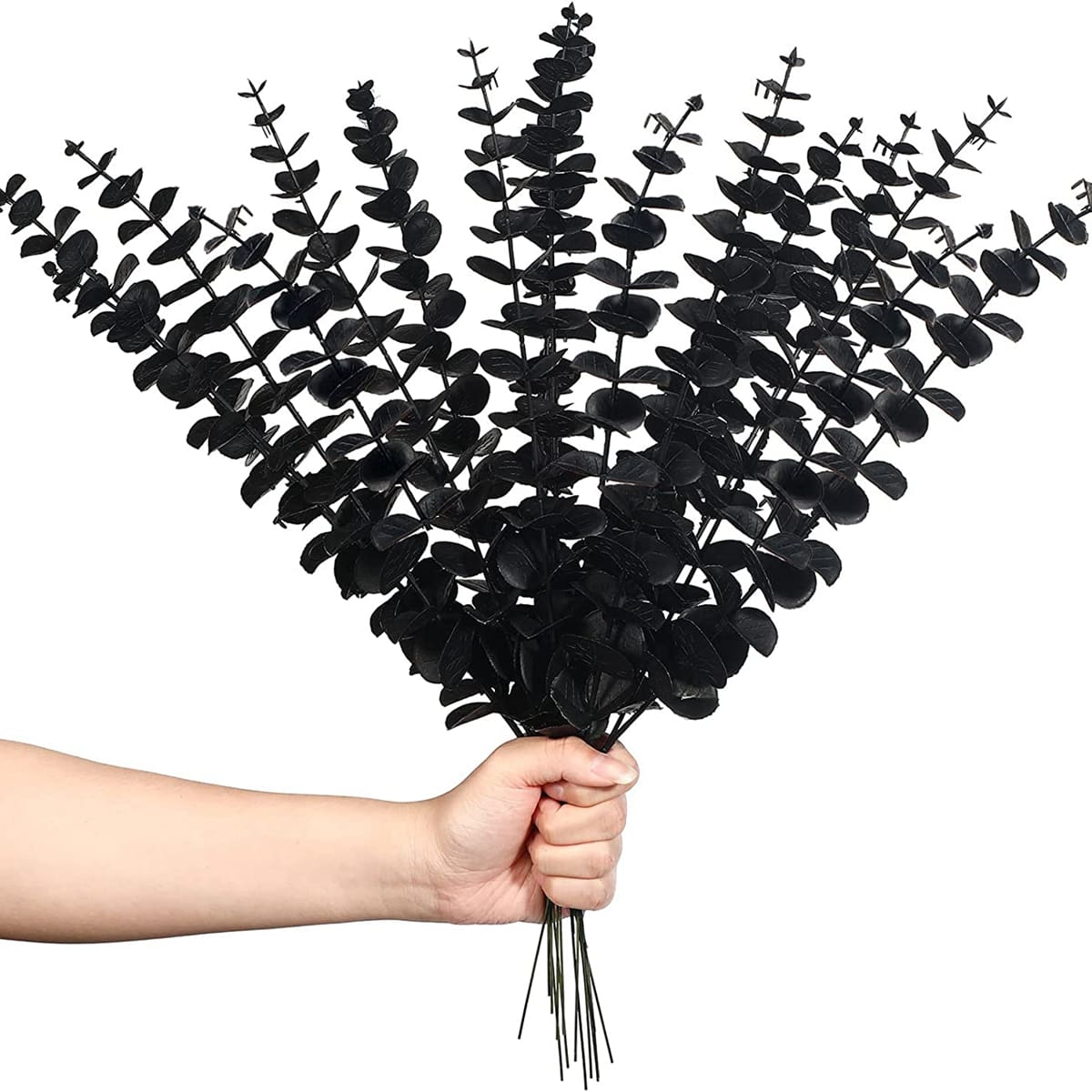 

10/50pcs Artificial Plants Eucalyptus Leaves Fake Plants Vase Table Party Wedding Bridal Bouquet Home Decorations Outdoor Garden 10pcs чорний