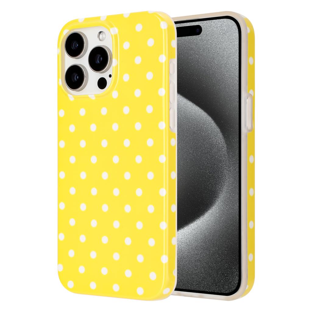 Coque pour iPhone 16 Pro Design à Pois IMD TPU Cover Arrière de Téléphone