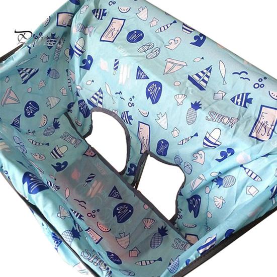 

Чехол для детской тележки для покупок с мультяшным принтом, прочный, складной, водонепроницаемый, стираемый в стиральной машине, детский стульчик для кормления малышей, чехол для сиденья тележки для покупок A