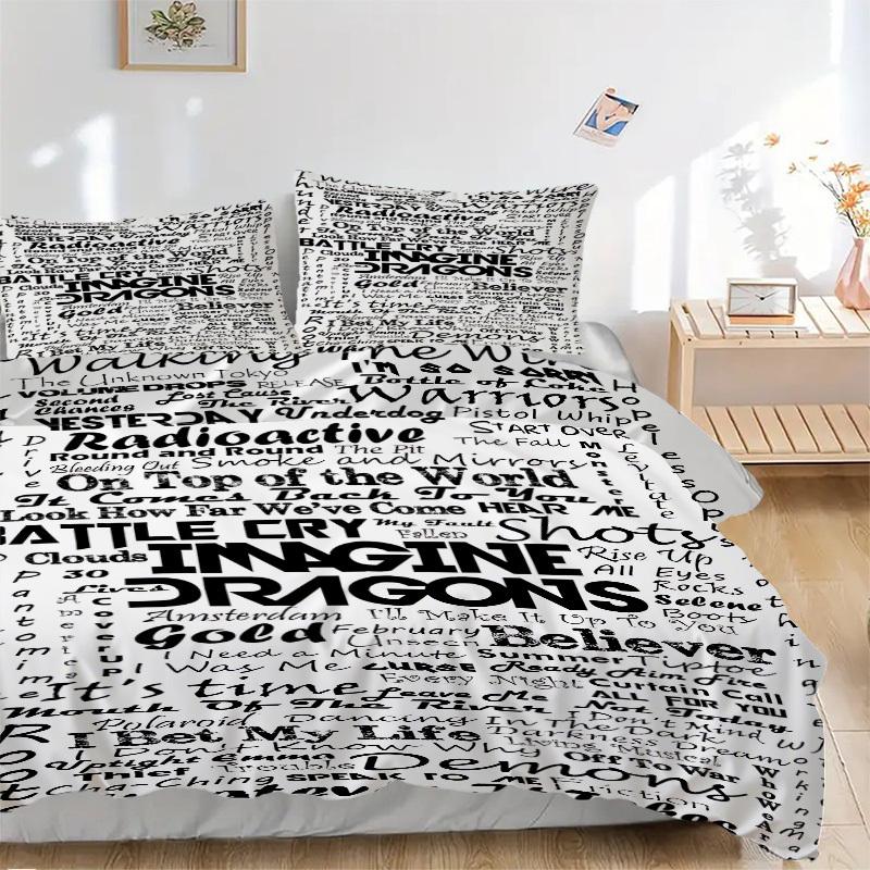 

3pcs Imagine Dragons Cover Set, 1 Cover + 2 Pillowcases (No Insert), Bedding for All Seasons, Bedding,Bedroom Decor yy250922025 135x200cm