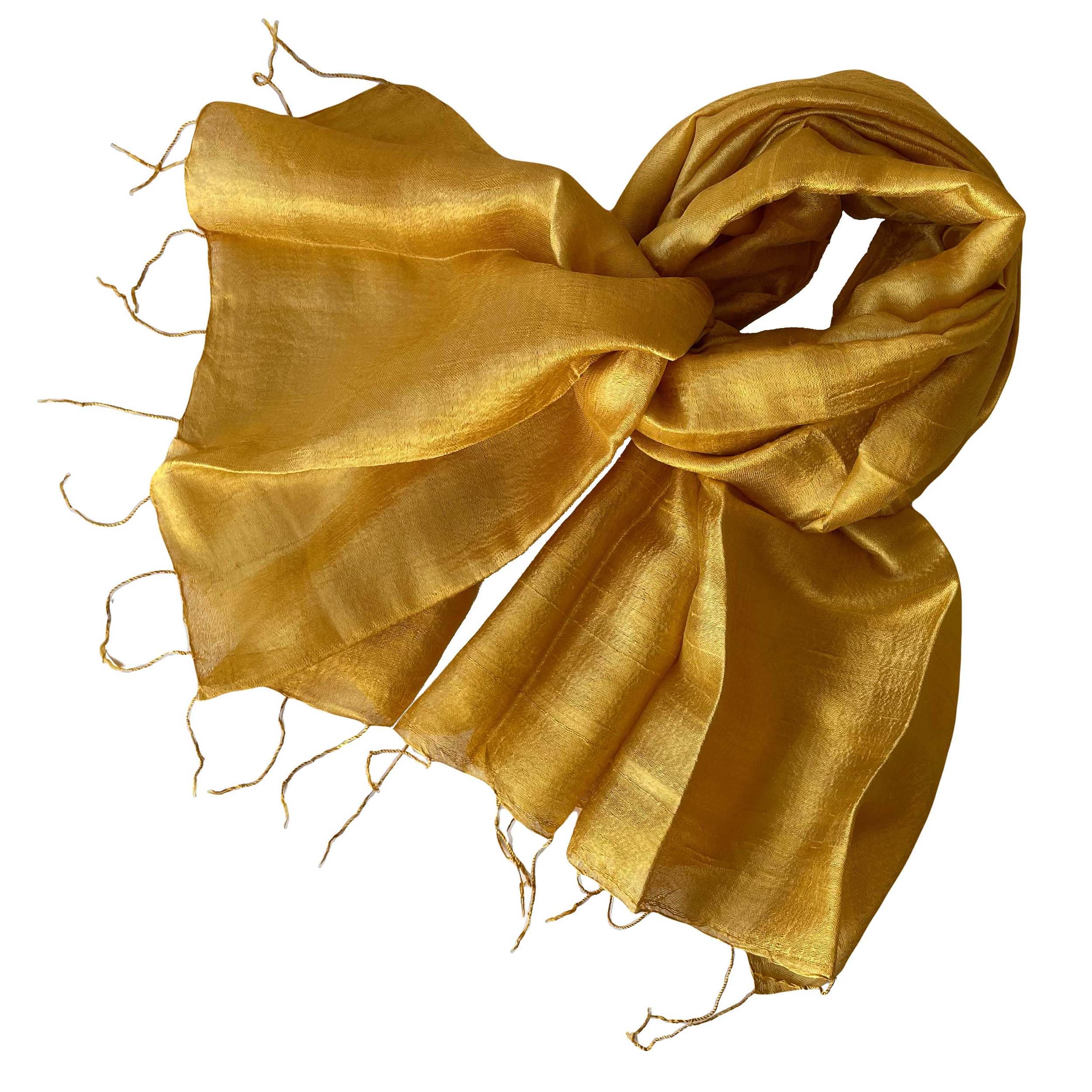 

Thai Silk Solid Gold [Kyara] Stole, Wide, Large, Color, 100% Silk, золотой