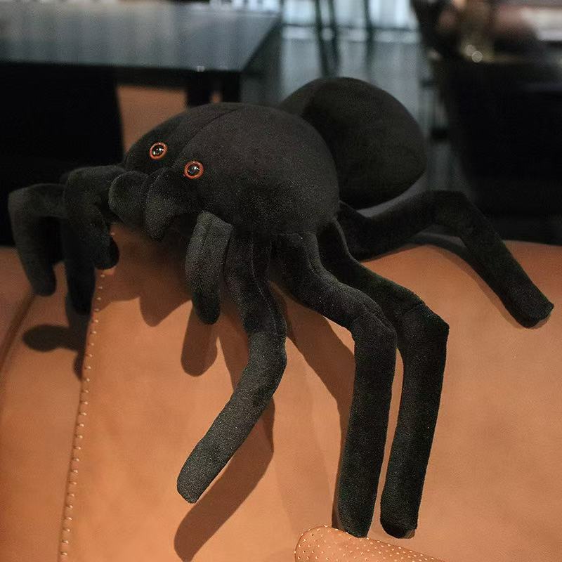 Peluche Bambola Ragno Nero Bambola Fatta a Mano Cartone Animato Anime Cuscino Carino Decorazione per la Casa Giocattolo Regalo di Compleanno per Bambini