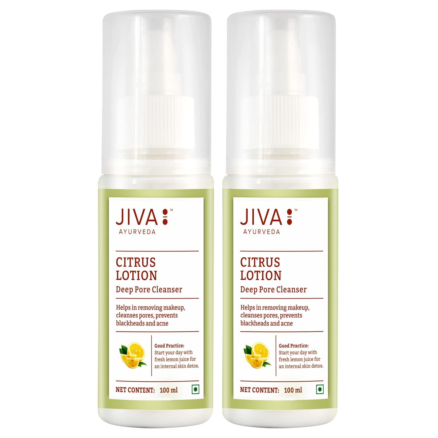 

Jiva Citrus Lotion 100ml X Pack of 2 | Natural Face Cleanser for Makeup Removal, Hydration & Skin Glow