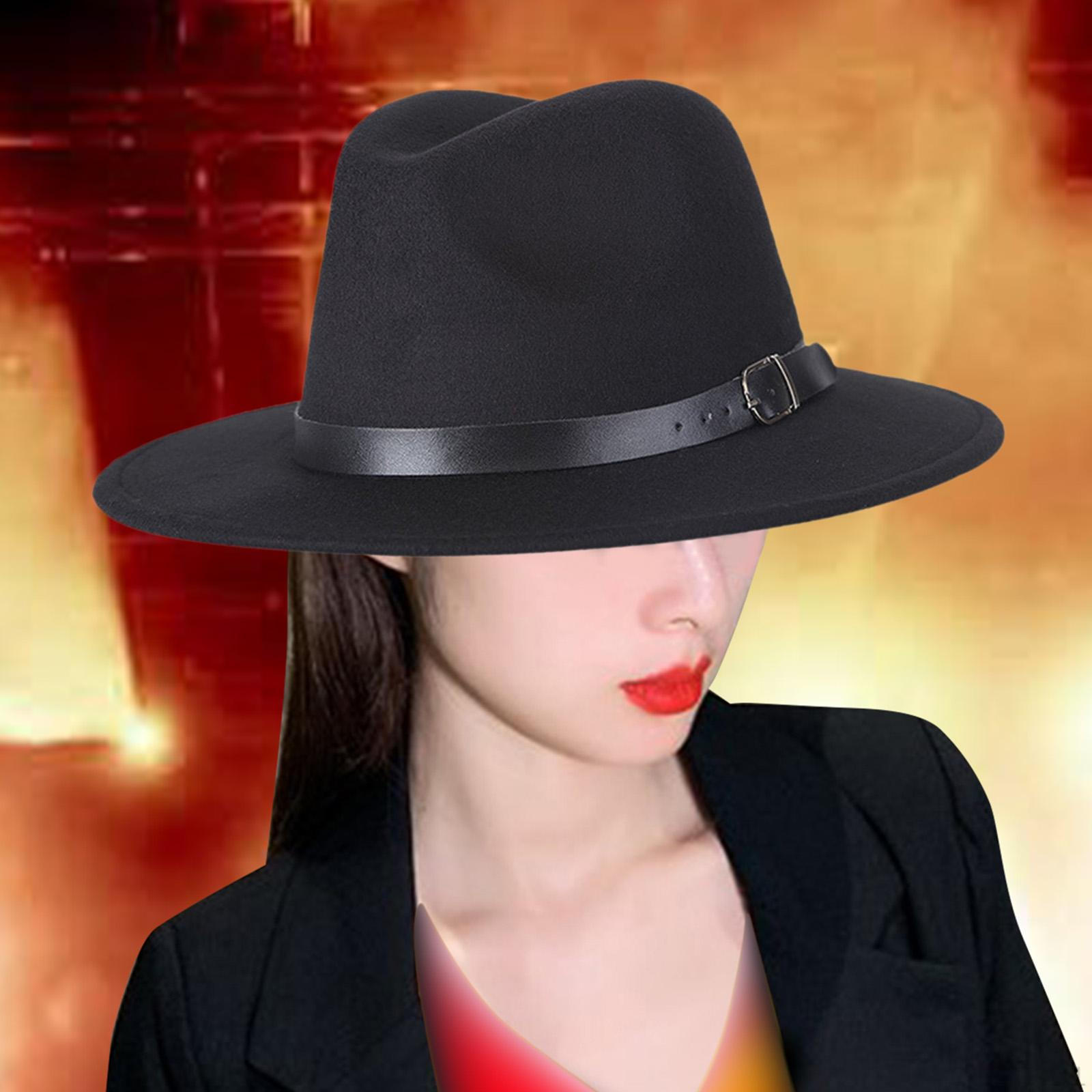 

Женская джазовая шляпа Fedora, дышащая с декором пояса, женский топ для осенних тематических вечеринок, коротких поездок