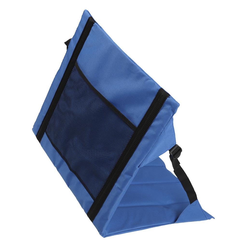 Stadium Seat with Storage Bag Oxford Cloth Blue Comfortable Folding Bleacher Seat for Garden Camping Sporting Events