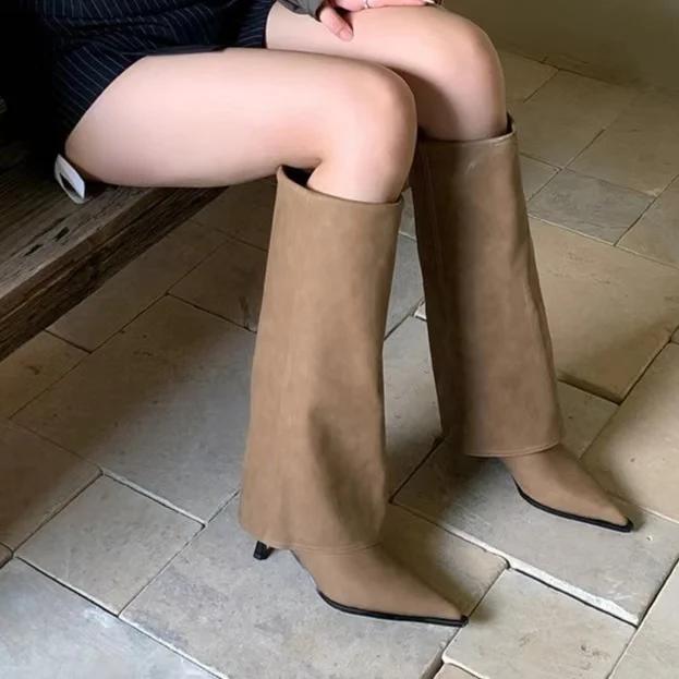 Cizme cu toc înalt, negre, cu toc ascuțit, pentru femei, toamnă/iarnă, cizme cavaler noi, mâneci lungi, cizme de modă