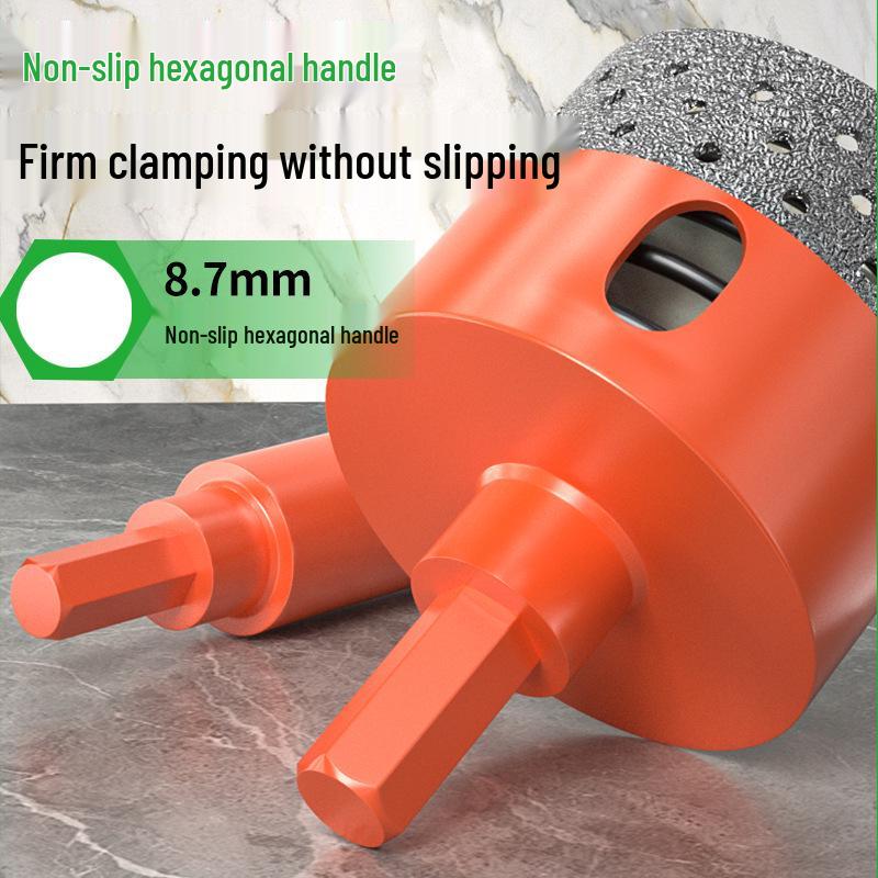 Baolian Dry Cut Hole Saw for Marble & Porcelain - Chip-Free Drilling Bit for Tile and Rock Slabs.