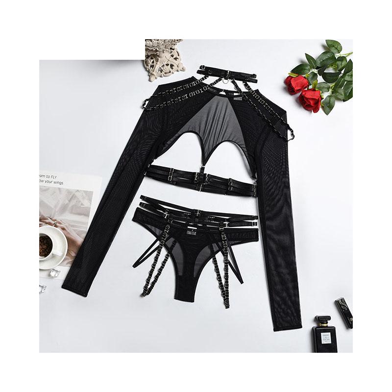 פורנו הלבשה תחתונה נשים גוף קוספליי סקסי גותי פתוח חזייה תחתוני סט תחתונים ללא מפשעת הלבשה תחתונה לוהטת ארוטית ביגוד אקזוטי תחפושות