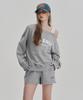Jenyujeu Drops One Shoulder Sweatshirt - Melange Gray