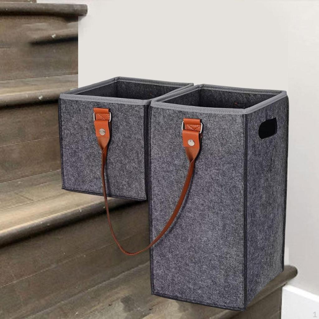 Filz Treppen-Organizer Korb 44.5x24x43cm Waschbar Zubehör Vielseitig Leichtgewicht für Haushalt