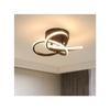 LED-Deckenleuchte - NETTLIFE - Schwarz vierblättrige Blume - 28W - 3000K warmweiß - Schwarzes Metall