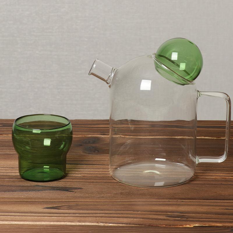 Glass Jug Teapot Colorful Originality Glass Water Carafe Kettle Pitcher Drinkware Kitchen Dining Bar Home Garden