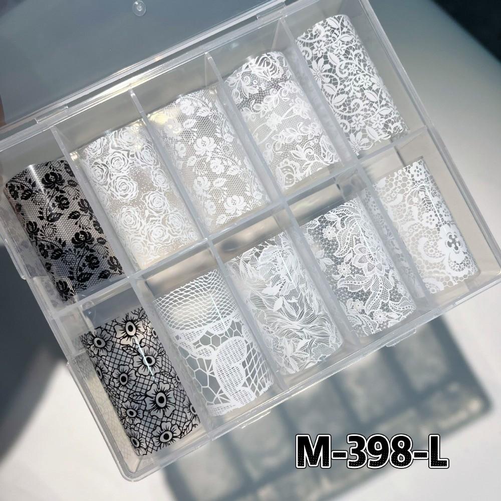 Lace Design Nail Foils Stripe Pattern Black White Nail Art Stickers Sequin Effect Leopard Print Nail Decals Nail Decoration
