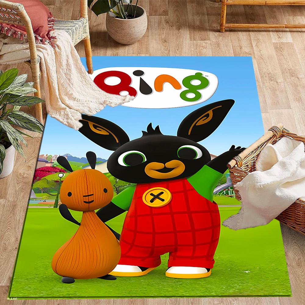 Bing's Colorful Adventure Themed Anti-Slip Rugs - Polyester Home Decor, Suitable for Bedrooms, Living Rooms, Doorways, Studios, and Decorations