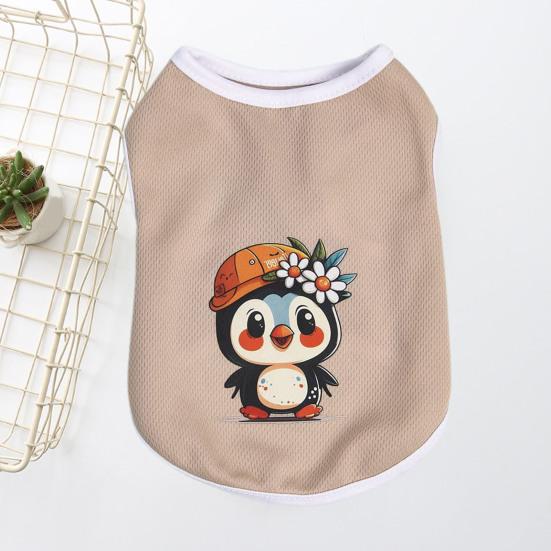 Vestă pentru animale de companie, imprimare cu desene animate, model panda, tricou pentru câini, din poliester, respirabil, haine pentru caini, în aer liber, îmbrăcăminte zilnică