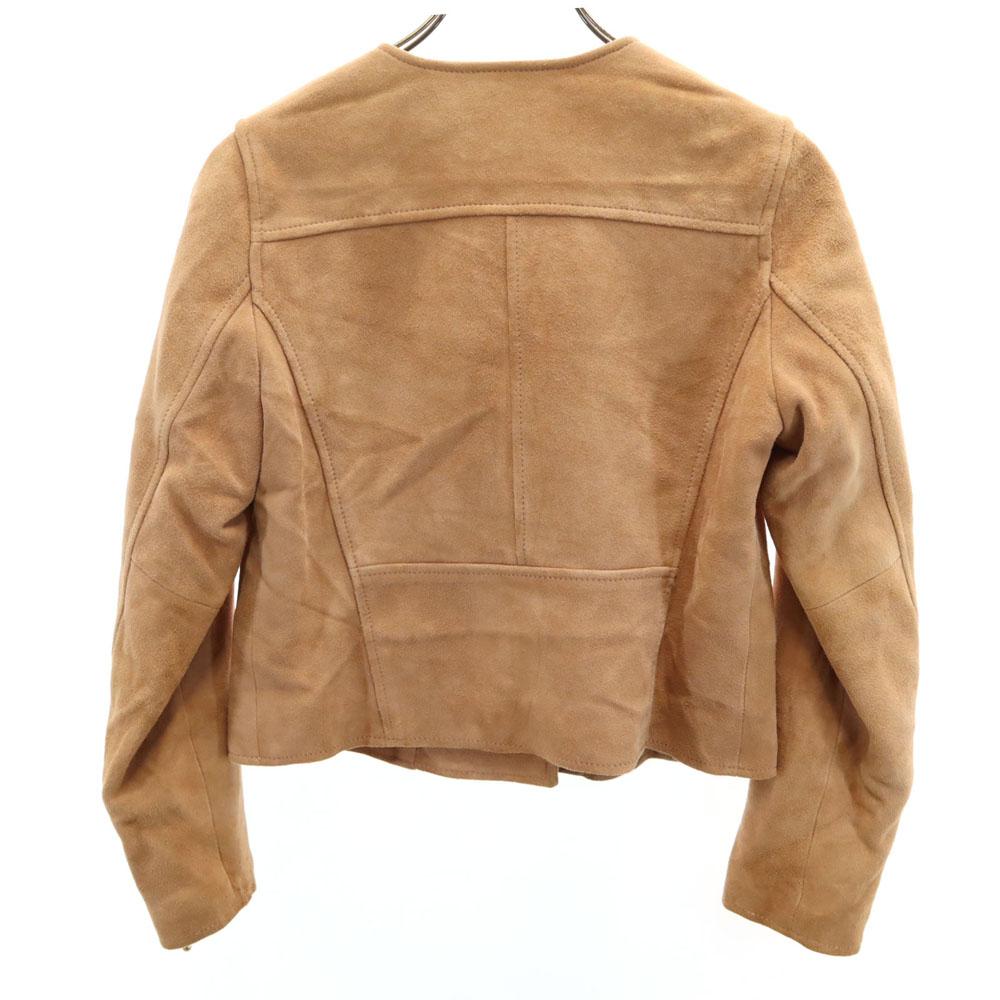 BLUE LABEL CRESTBRIDGE Suede Leather Riders Jacket 38 Beige Brown Women Used