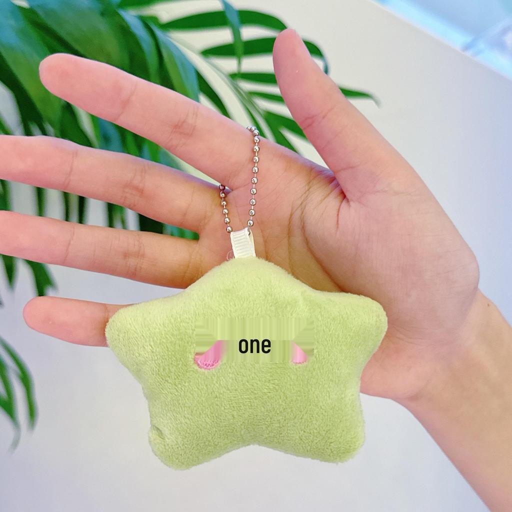Five-Pointed Star Plush Bag Charm & Keychain - Cute, Girlish Heart Accessory for Backpacks