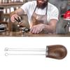 Needle Type Coffee Powder Distributor Wood Handle Coffee Stirrer Distribution Tool(Couvercle argenté noyer )