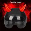 Cute Devil Horn Bike Motorcycle Helmet Corner Double-sided Tape Resilient Plastic Headwear Rubber Llluminated Horns