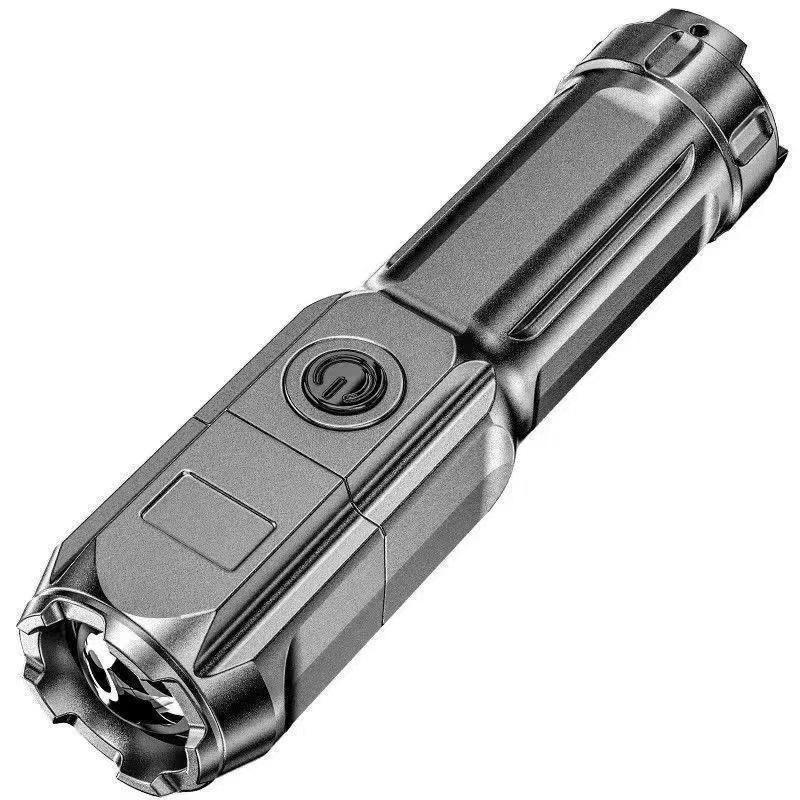 Steel Cannon Flashlight Strong Rechargeable Super Bright Portable Outdoor Lighting Remote Light