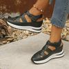Ladies Shoes New High Quality Buckle Strap Women's Sandals New Closed Toe Office and Career Summer Solid Wedge Sandals