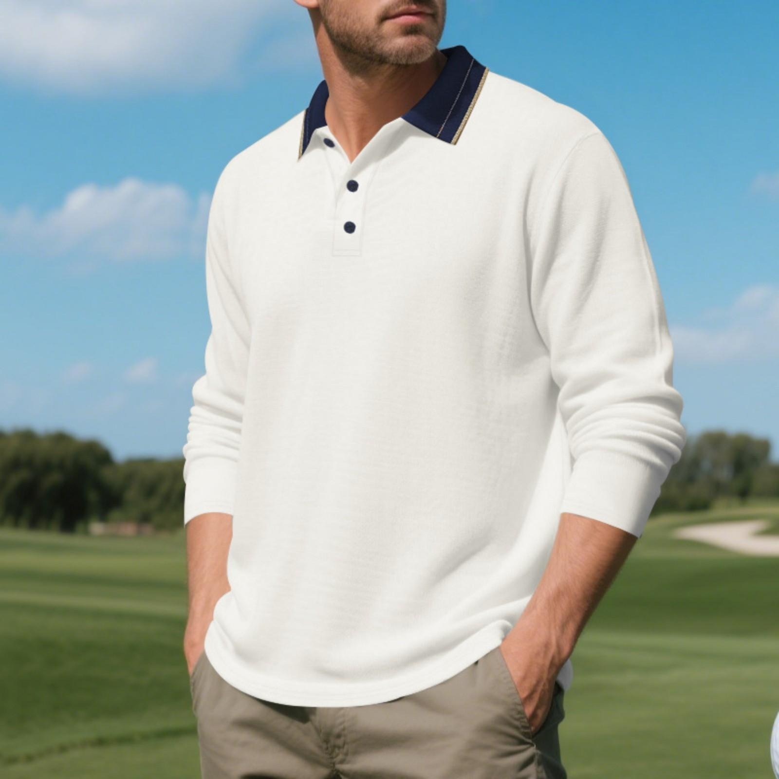 Men s Casual Long-Sleeve Top M белый