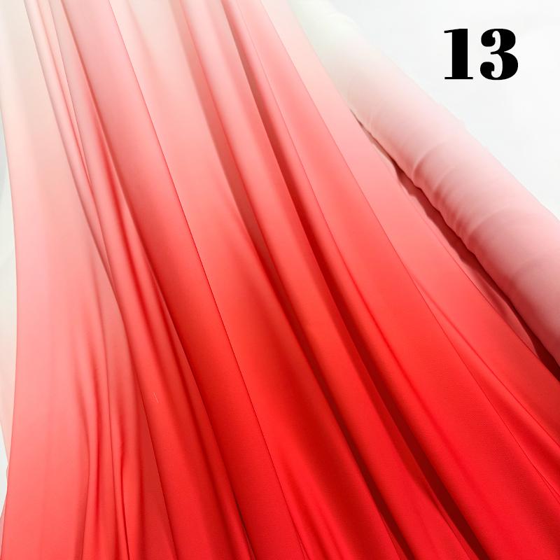 50cm Chiffon Gradient Fabric Hanfu Ancient Style Rainbow Gradient Fabric Stage Costume Design Skirt Dress DIY Sewing Material