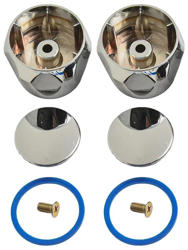 

Brand New High Quality Kitchen Faucet Handwheel Red/Blue Round Stainless Steel 4 X 3.5cm Top/Head ABS Bathroom Chrome синій