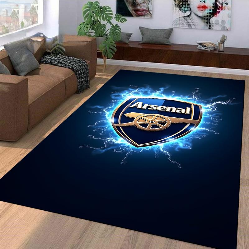 "Arsenal Logo Glowing Lightning Design Carpet for Home Decor" Suitable for use as an anti-slip for living room bedroom sofas