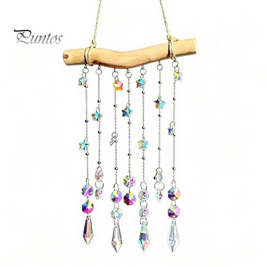 Elegant Birthday Present Crystal Wind Chime Pendant, Glittering Sun Catchers with Long Decorative Balcony Ornament Tassel, Sophisticated Hanging