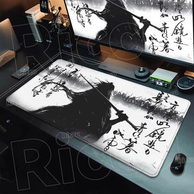 Japanese Samurai Mousepad Tree Sun Esports Desk Mat NonSlip Natural Rubber Gaming Mouse Pad for Office Laptop Christmas Gift