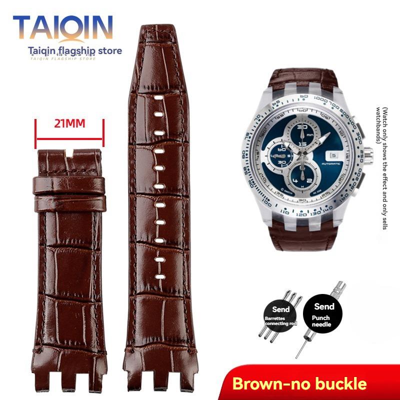 For Swatch SVGK403 SVGK407 SVGB400 SVGB402 SVGB408 Genuine Leather Watch Strap 22mm Men's Bracelet Strap Accessories